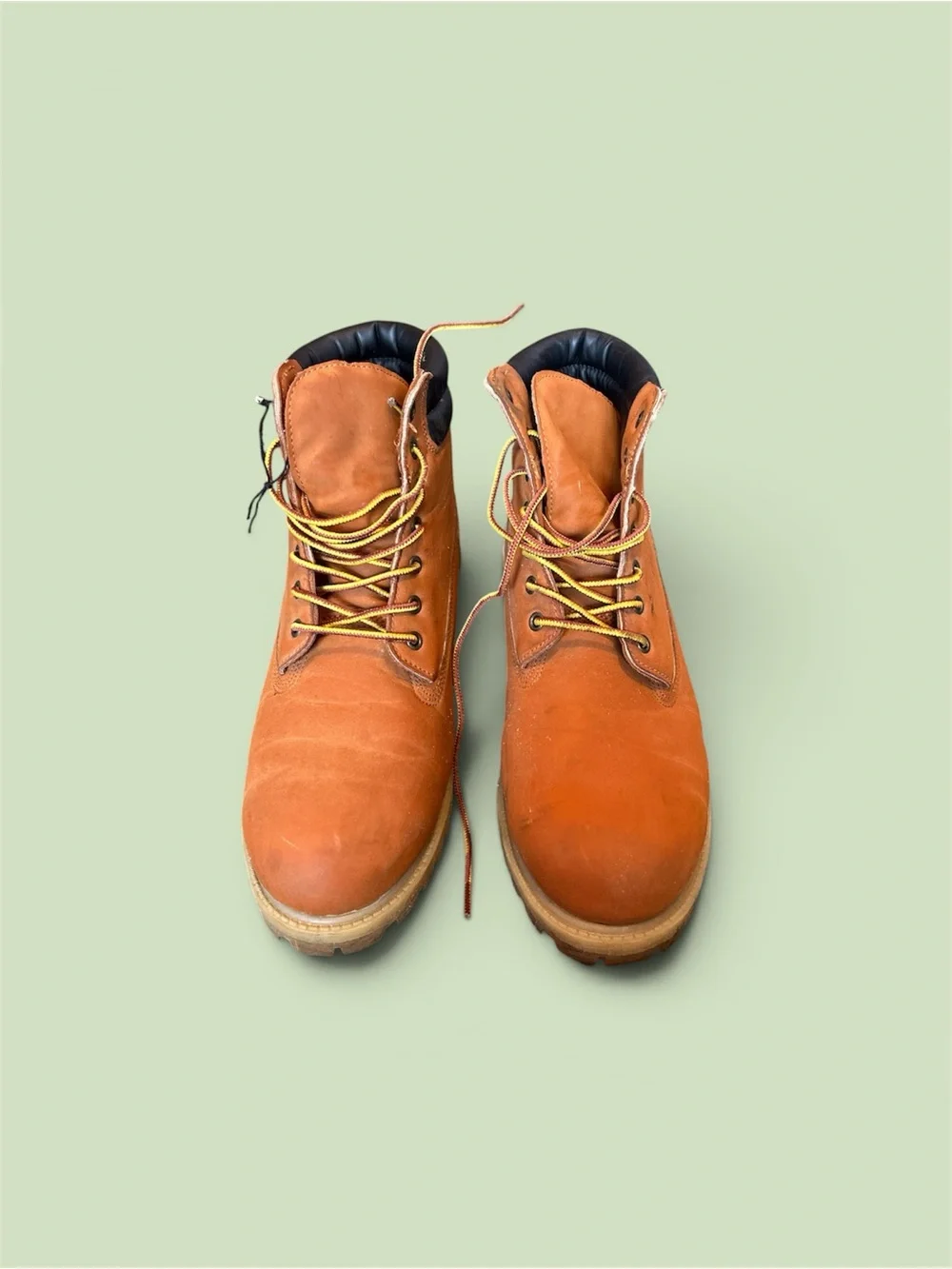 Levi's Chestnut Tan Lace-Up Work Boots with Black Collar